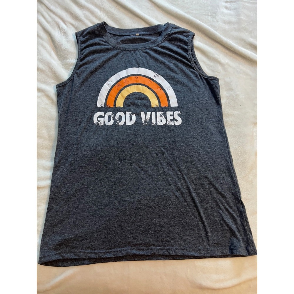 Women's Good Vibes Gray Tank Top Size‎ XL